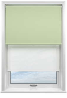 Rimini (Blackout), Mint & Optima Chiffon - Double Roller Blind